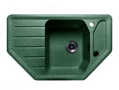 Granfest Мойка кухонная Corner GF-C800E Зеленый угловая – фотография-1